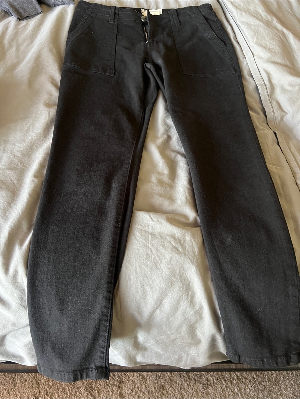Current/Elliott Black Straight Leg Jeans